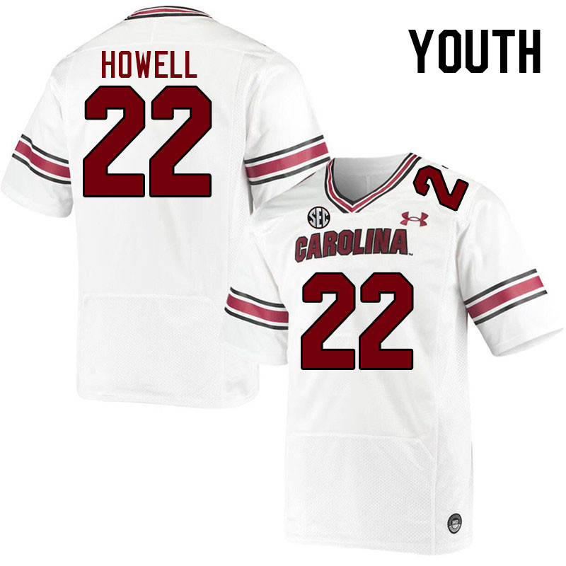 Youth #22 Jawarn Howell South Carolina Gamecocks College Football Jerseys Stitched-White